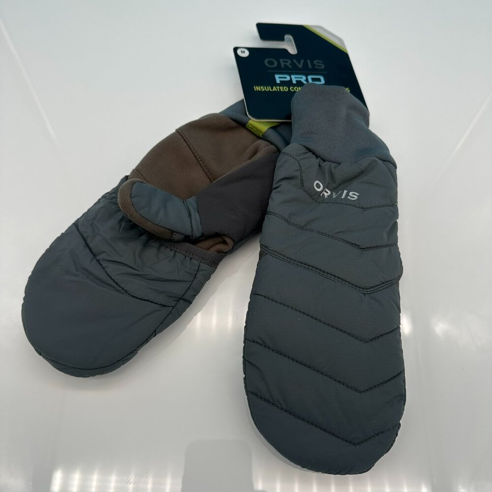 Orvis Pro Primaloft® Insulated Convertible Winter Mitt Glove, Turbulence Gray